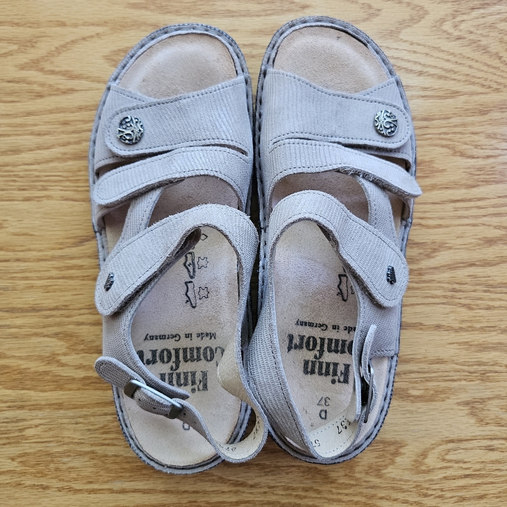 Finn Comfort Taupe Orthopedic Sandals 37